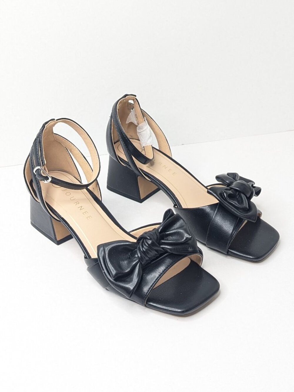 Journee Collection Zevi Heeled Sandals Black Womens 7.5 Wide